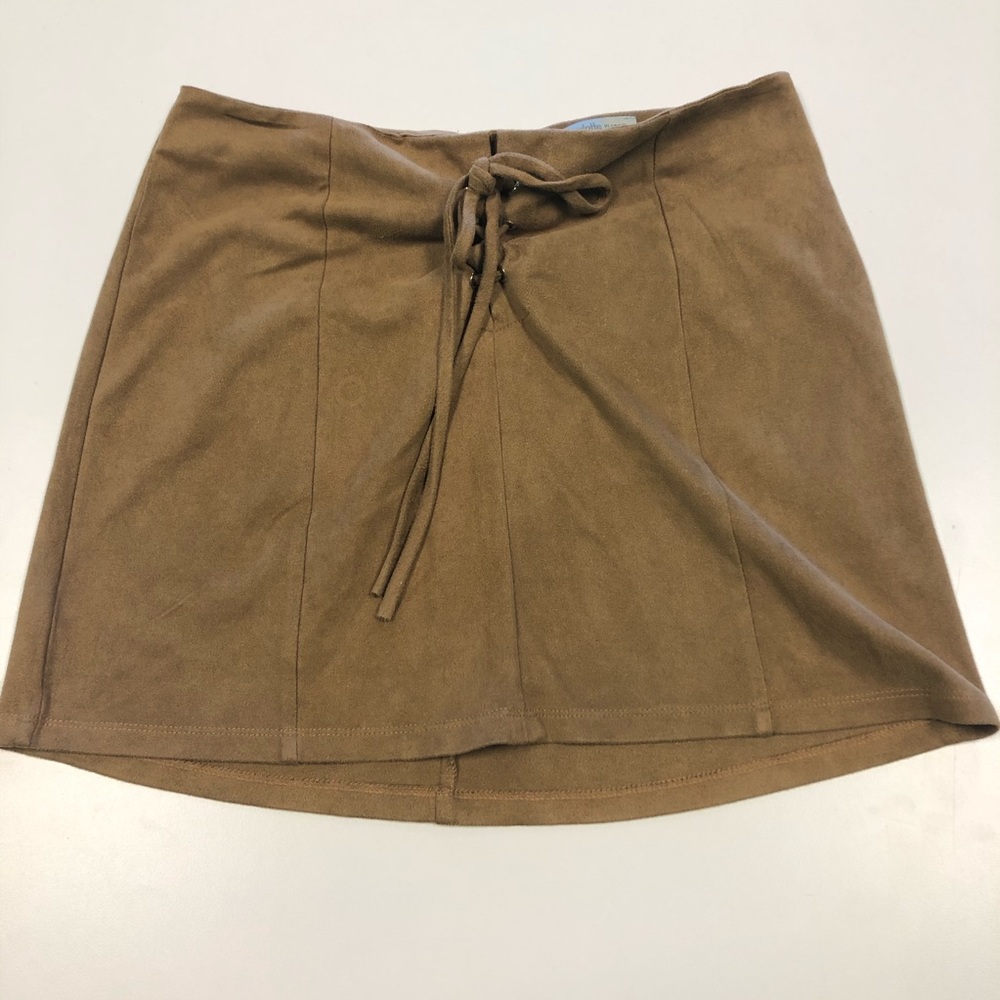 Brown suede skirt